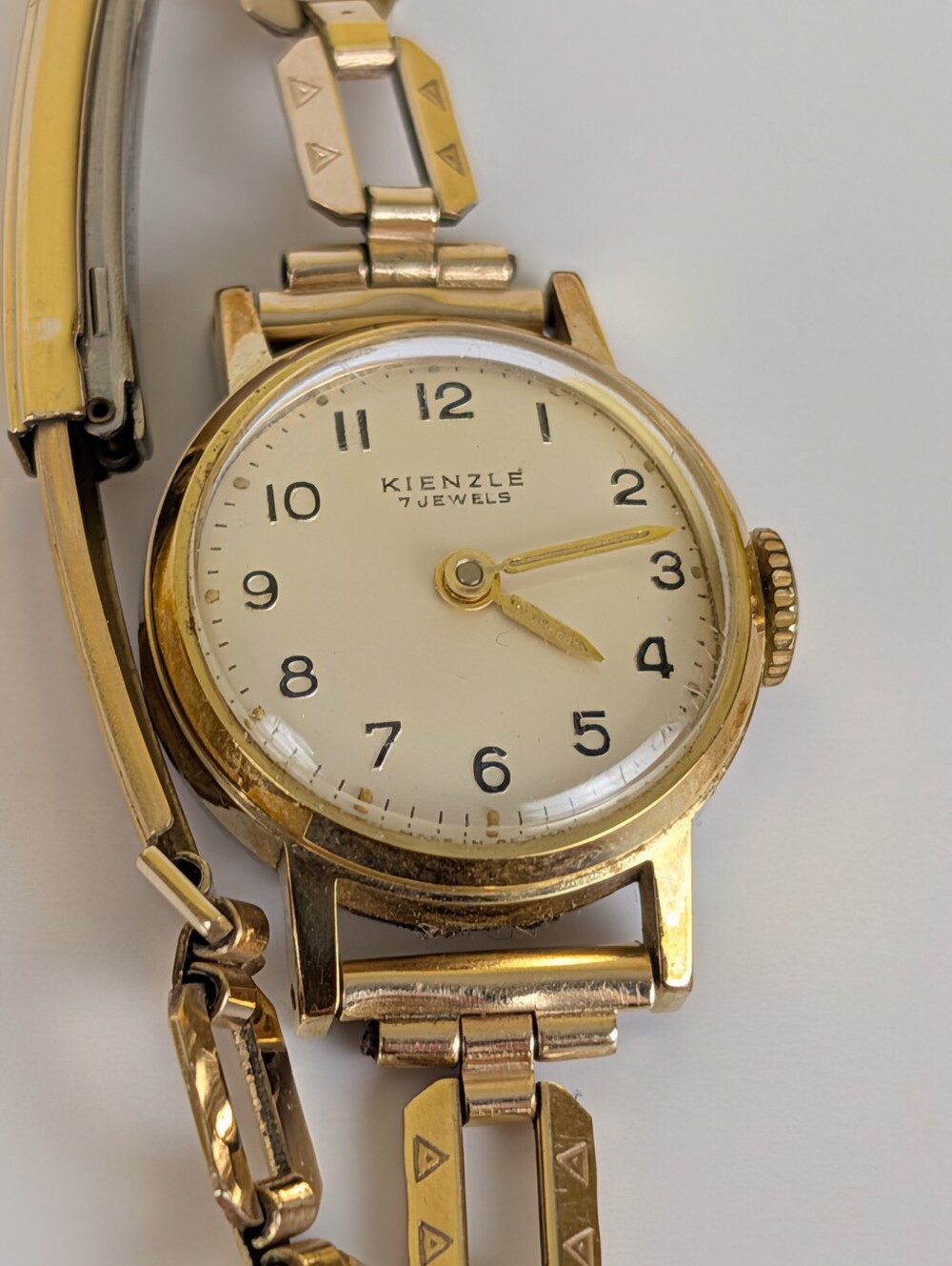 Vintage Kienzle 7 Jewels Gold Tone Mechanical Watch